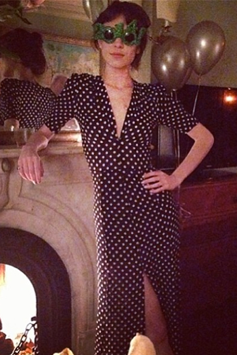 Alexa Chung Dons Party Shades For New Year's Eve, 2014