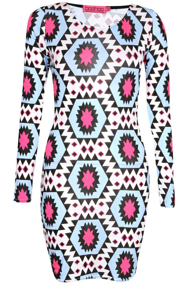 Boohoo Geo Bodycon Dress, £12
