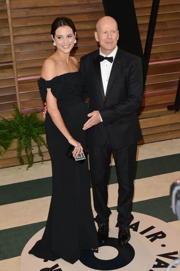 Bruce Willis Hugs Emma Heming's Baby Bump At The Oscars After Parties