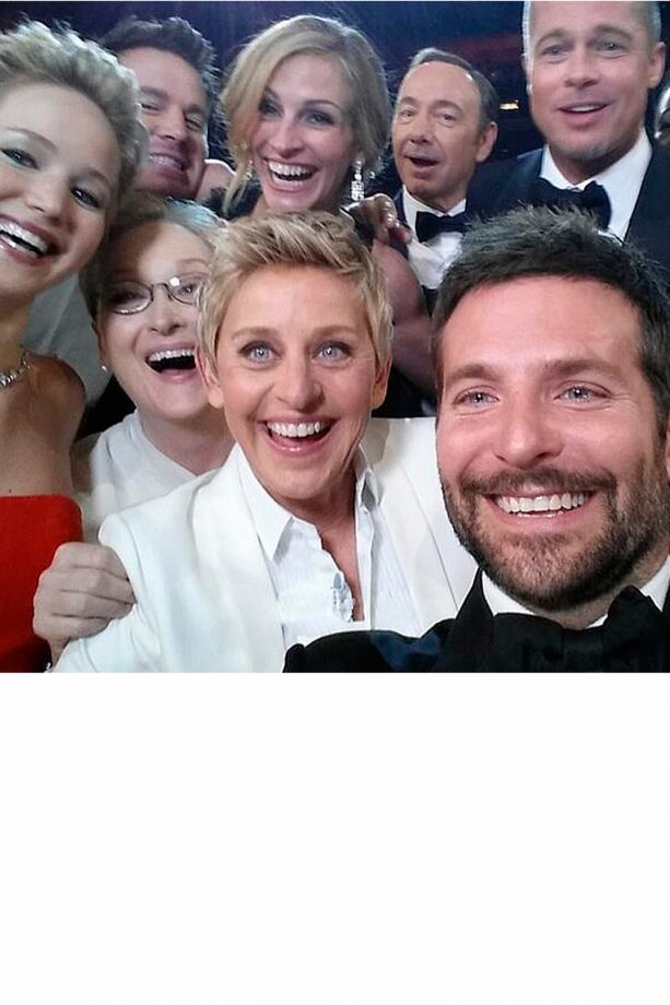 Jennifer Lawrence, Meryl Streep, Ellen DeGeneres, Julia Roberts, Kevin Spacey, Bradley Cooper And Brad Pitt At The Oscars, 2014