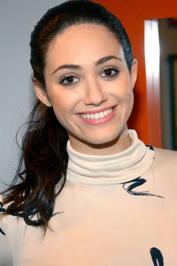 Emmy Rossum Rocks An Easy Ponytail For 'The Chew' TV Show, 2014