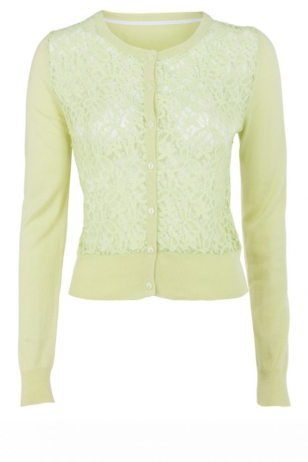 F+F SS14 Collection: Lace Green Cardigan, £14