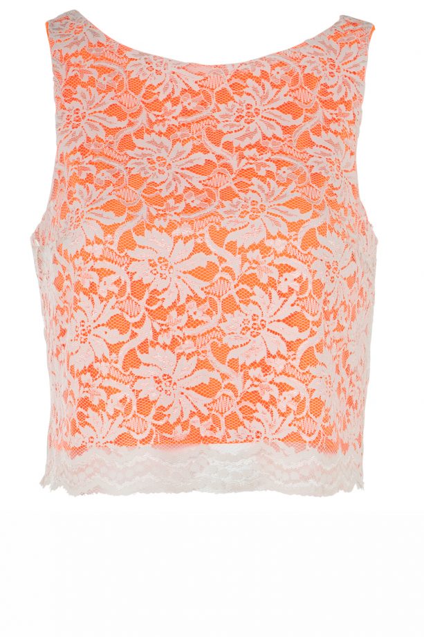 F+F SS14 Collection: Fluro Lace Crop Top, £16