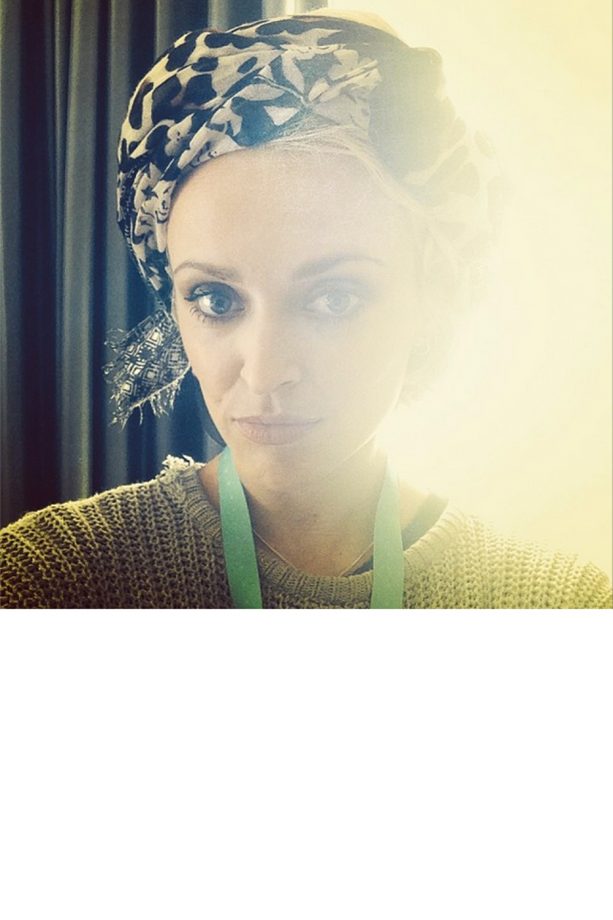 Fearne Cotton Works A Turban At Pre-BAFTA Rehearsals, 2014