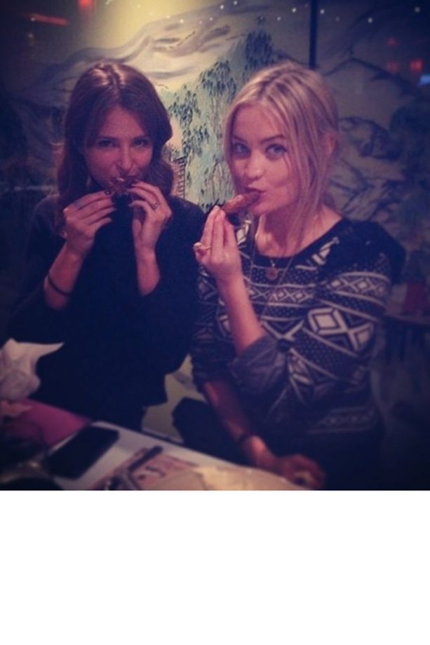 Millie Mackintosh And Laura Whitmore Head For Dinner On New Year's Eve, 2014