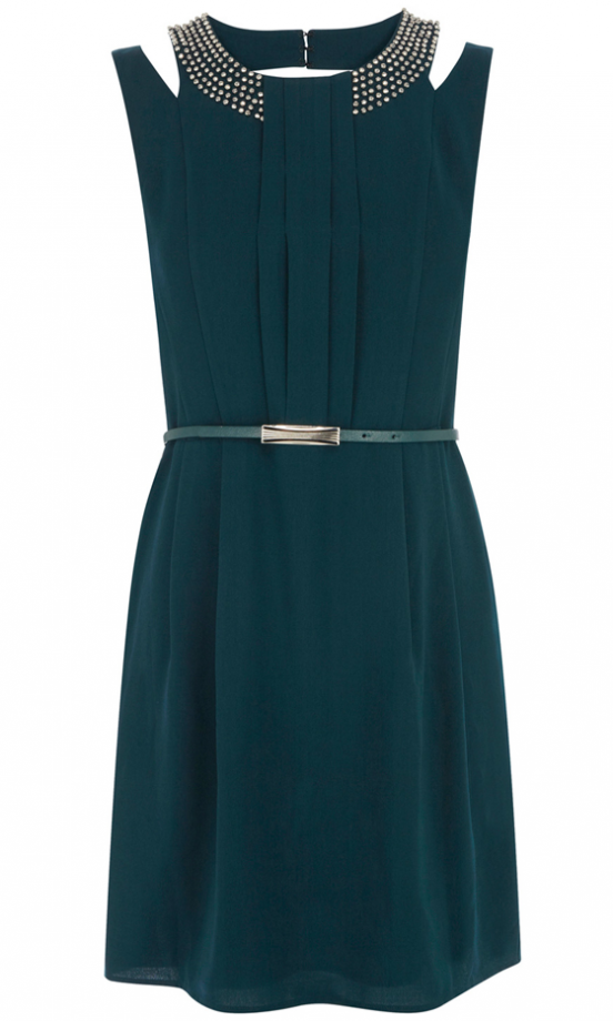 Oasis Green Beaded Shift Dress, £70