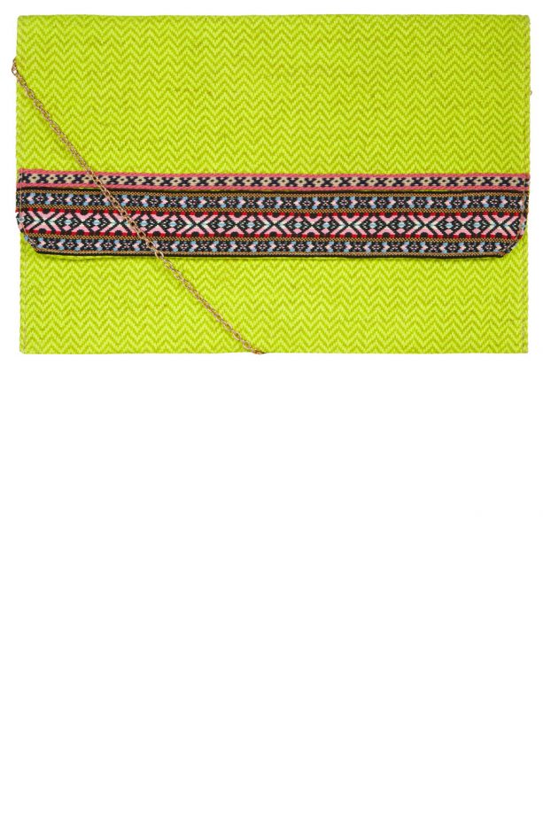 Primark Aztec Trim Straw Clutch, £6
