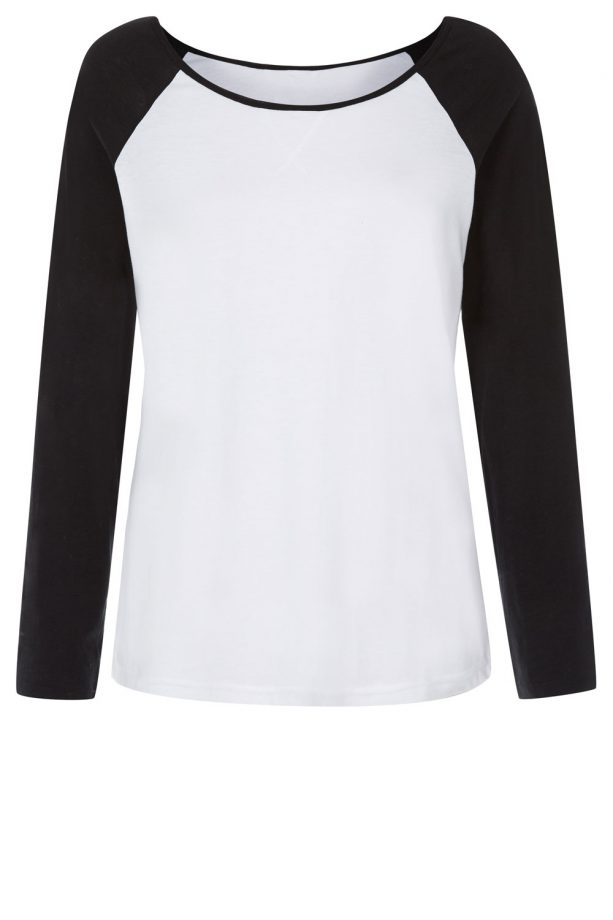 Primark Black Contrast Raglan Tee, £4