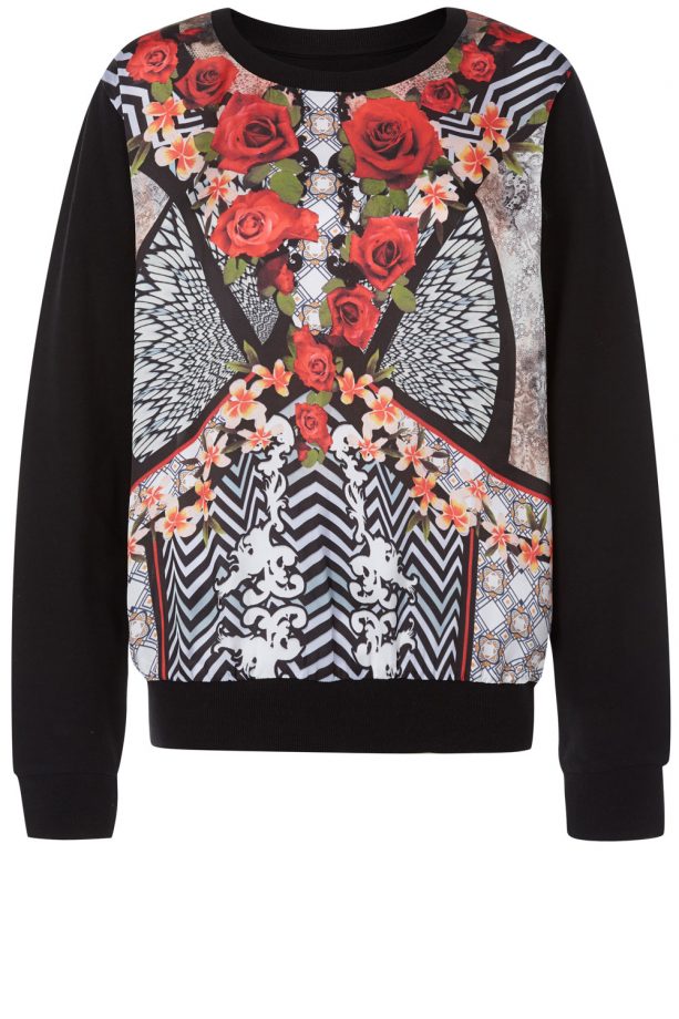 Primark Silky Rose Print Panel Sweatshirt, £8
