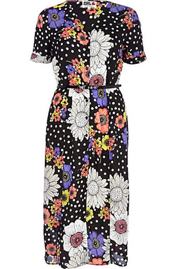 River Island Daisy Polka Dot Midi Dress, £25