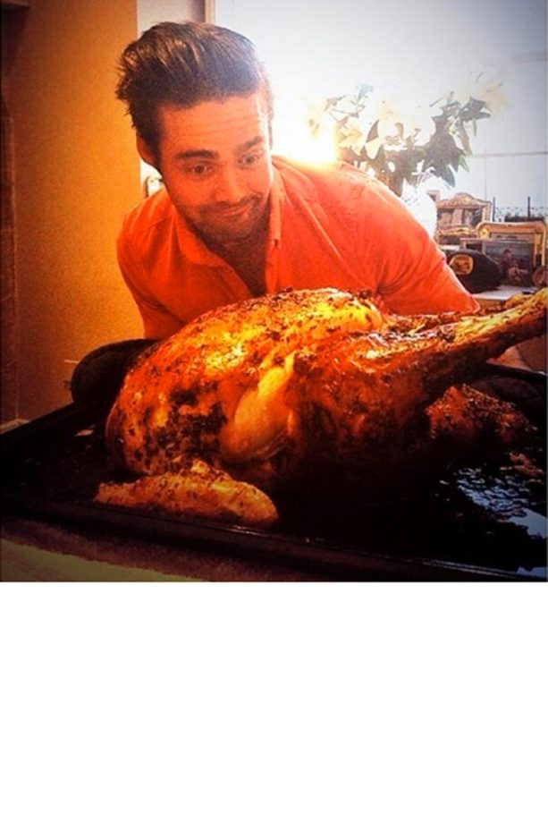 Spencer Matthews Inspects His Turkey On Christmas Day, 2013