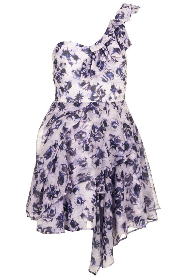 Topshop Floral One Shoulder Prom Dress, £55