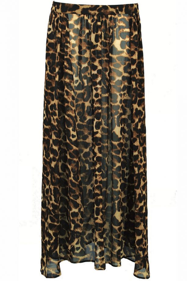 Myleene Klass Animal Print Waterfall Sheer Maxi Skirt, £34