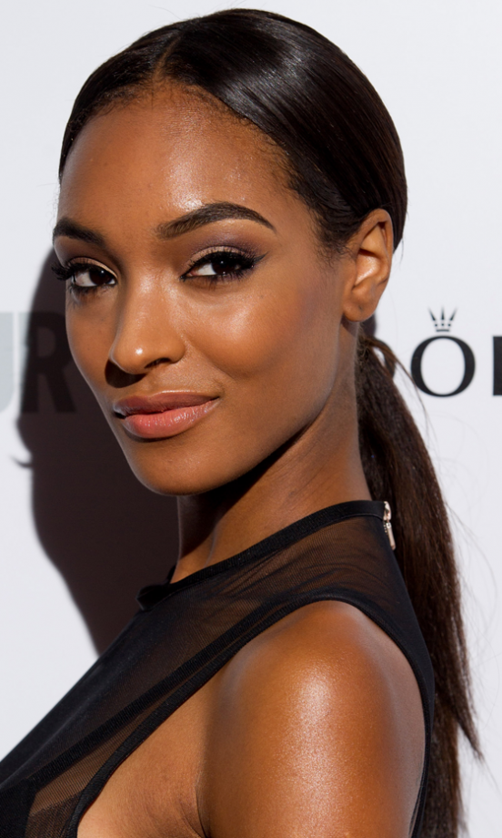 Jourdan Dunn Does Low-Key With A Sleek Low Ponytail, 2013