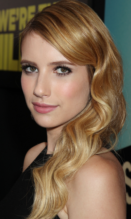 Emma Roberts Works Loose Vintage Waves With A Side Party. Simple Yet Glam! 2013