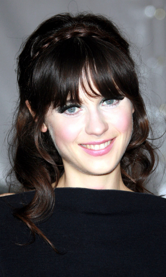 Zooey Deschanel's Headband Plait Is Reaaaaally Pretty! Buy One Or Take A Small Strand Of Your Own Hair2009