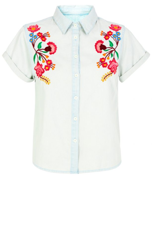 Primark Floral Embellished Denim Shirt, £10