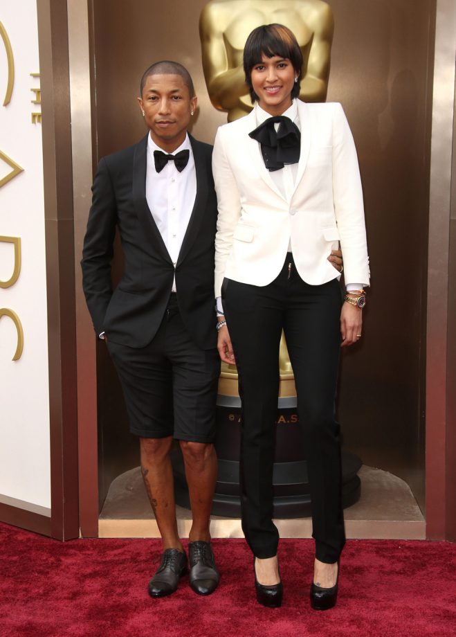 Pharrell Williams And Wife Helen Lasinchanh At The Oscars, 2014