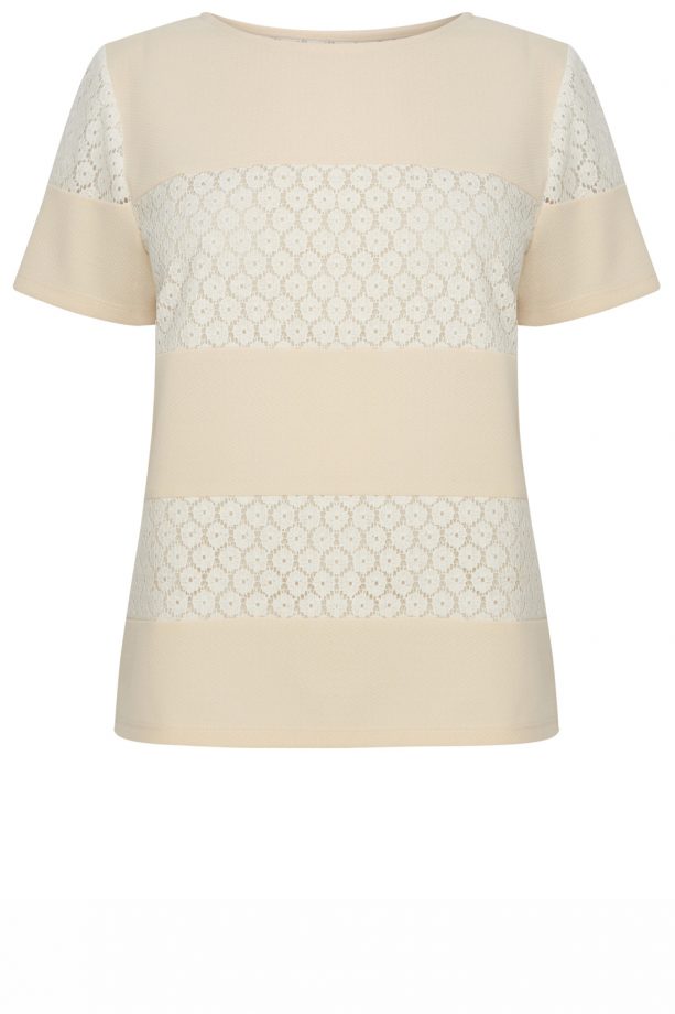 Warehouse SS14 Preview: White And Nude Striped Top