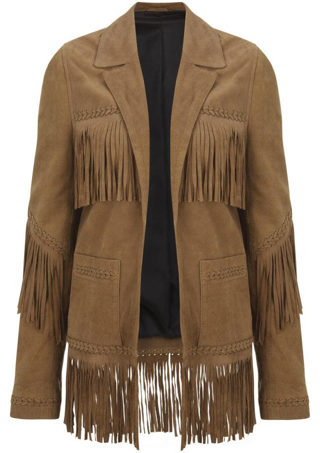 Kate Moss For Topshop: Camel Fringed Coat