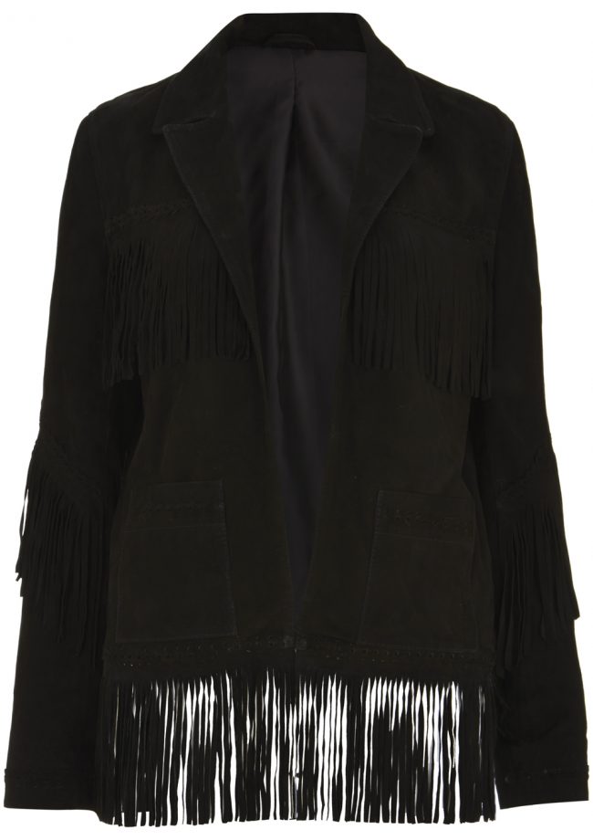 Kate Moss For Topshop: Black Fringed Jacket