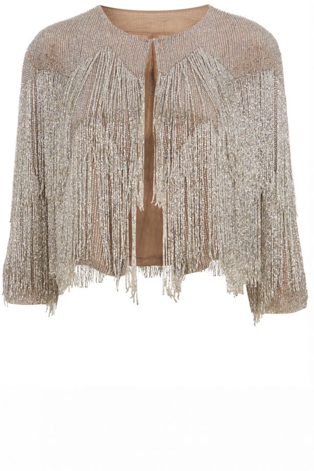 Kate Moss For Topshop: Fringed Nude Jacket