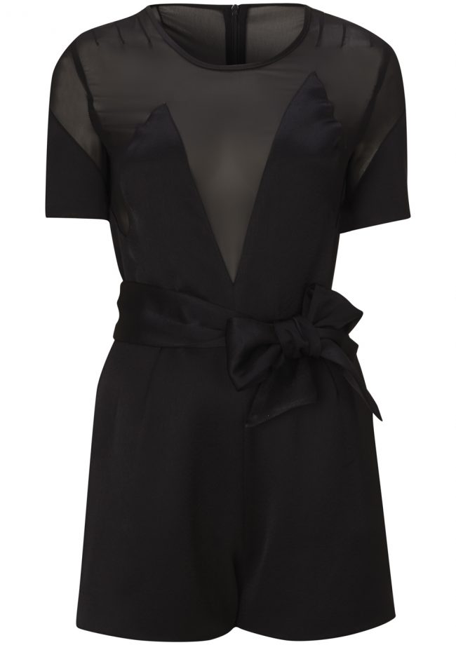 Kate Moss For Topshop: Black Sheer-Panel Playsuit
