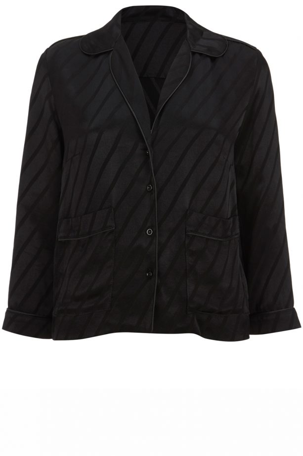 Kate Moss For Topshop: Black Pyjama Top