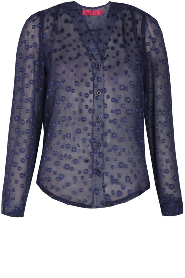 Boohoo Sheer Spot Blouse, £18