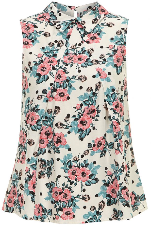 Dorothy Perkins Doll And Frog Spot Floral Oragami Blouse, £22