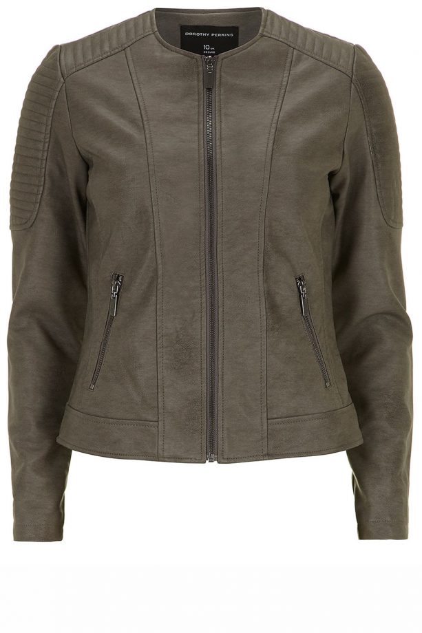 Dorothy Perkins Grey Stitch Shoulder Biker, £49