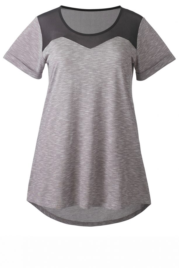 LOOK For Simply Be: Mesh Trim Jersey T-Shirt, £25