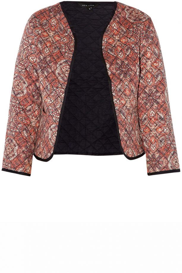 New Look Red Ethnic Print Quilted Jacket, £24.99