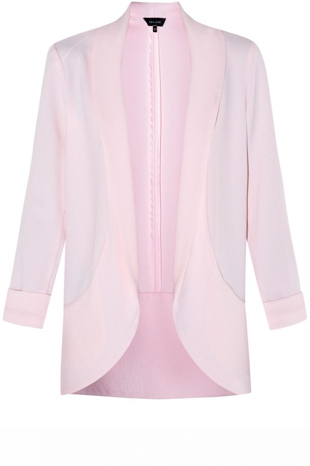New Look Shell Pink Open Front Longline Blazer, £24.99