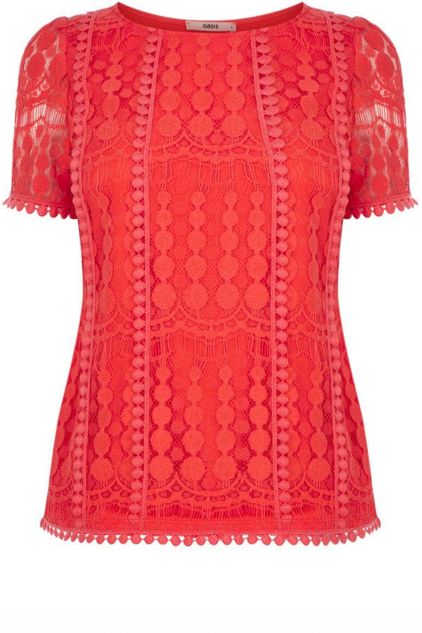 Oasis Spot Mesh Pom Pom Tee, £35
