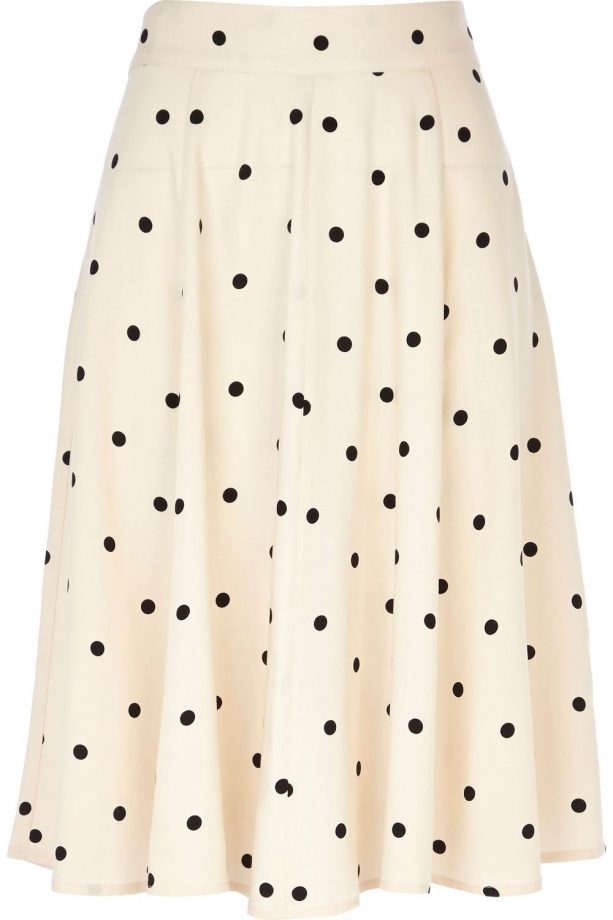 River Island Beige Polka Dot Midi Skirt, £28