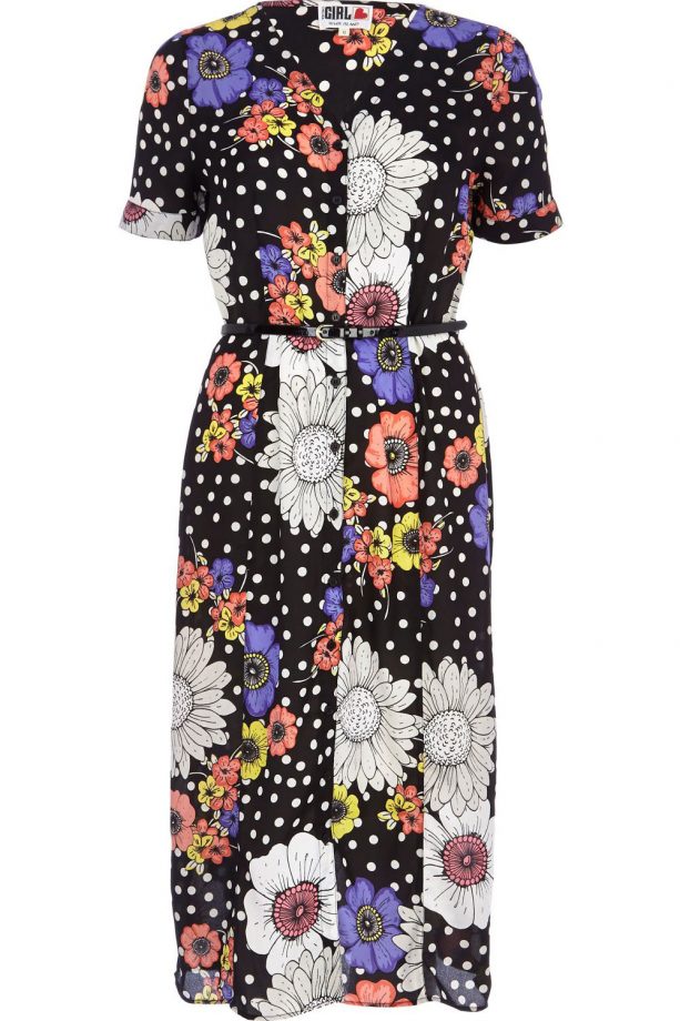 River Island Chelsea Girl Daisy Polka Dot Midi Dress, £25