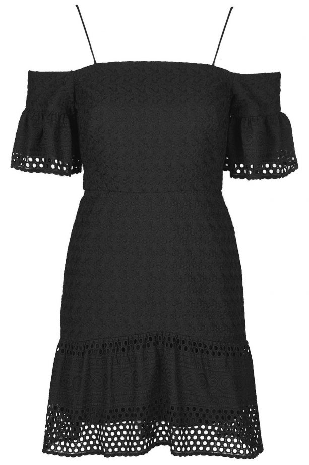Topshop Cold Shoulder Broiderie Dress, £60