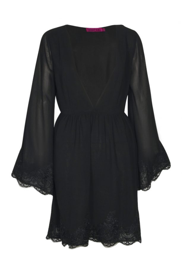 Boohoo SS14 Preview: Black V-Neck Dress