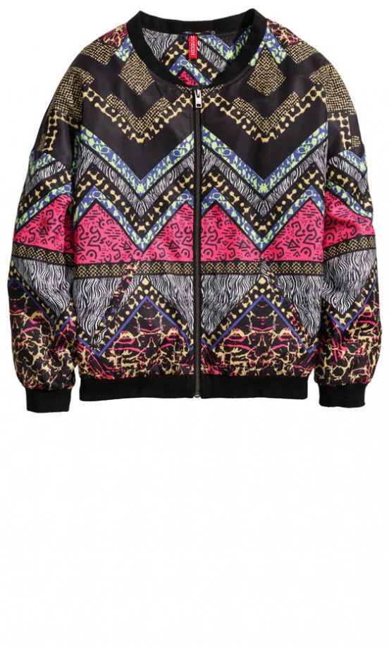 H&M Printed Bomber Jacket, £19.99