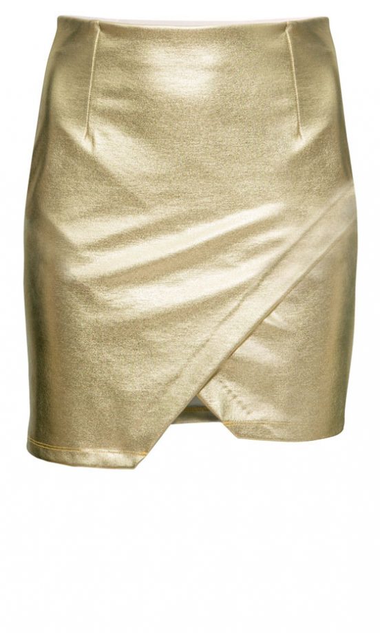 H&M Gold Wrap Skirt, £19.99