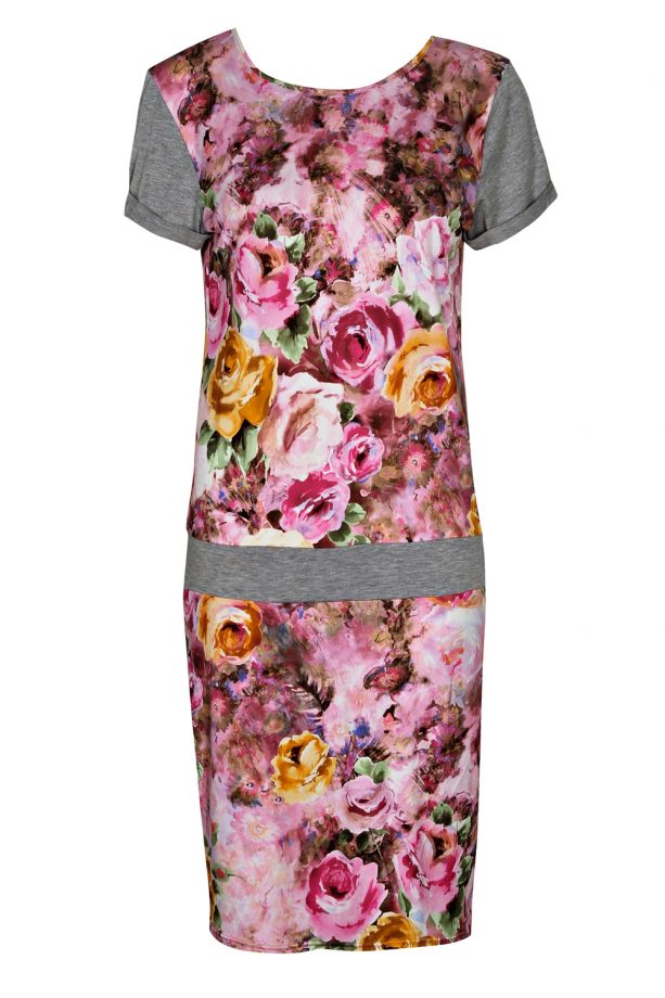 Boohoo SS14 Preview: Floral Grey Marl Dress