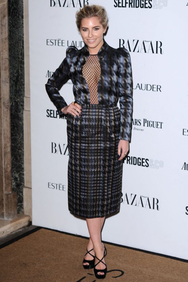 Mollie King Mixes Up Her Style In This Houndstooth Print Gucci Dress, 2013