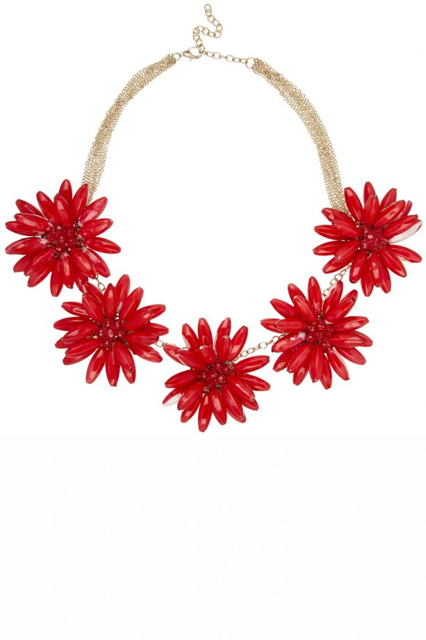 River Island SS14 Red Flower Necklace, £25