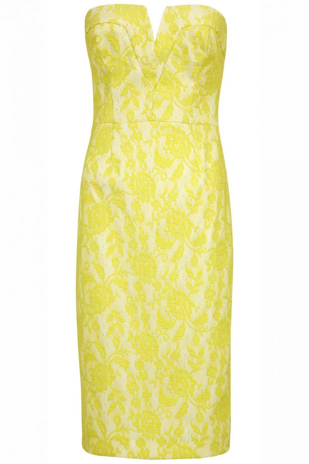 River Island SS14 Yellow Strapless Dress, £50