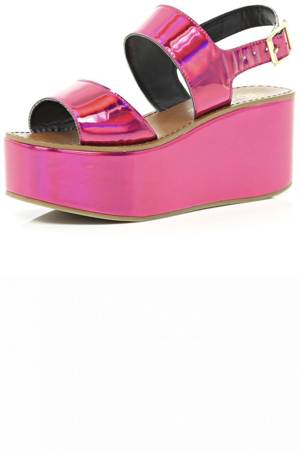 River Island SS14 Pink Metallic Wedges