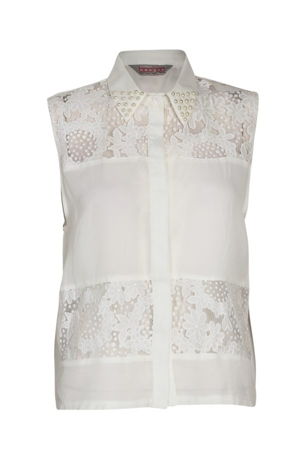 Boohoo SS14 Preview: White Sleeveless Shirt