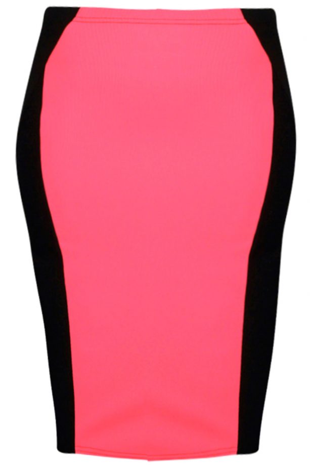 Boohoo Plus Abbey Contrast Panel Midi Skirt, £12