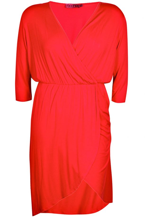 Boohoo Plus Katie Wrap Front Dress, £20