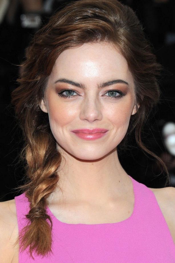 Emma Stone Does A Relaxed Plait At The Met Ball, 2014